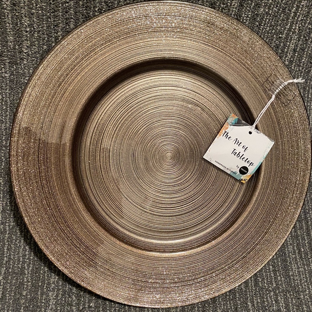 Turkish LargeBrown Metallic/Glitter Severing Plate